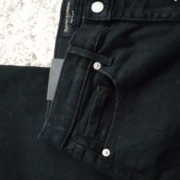 Banana Republic High Rose Slim Flare Petite Black Jeans - Picture 5 of 8